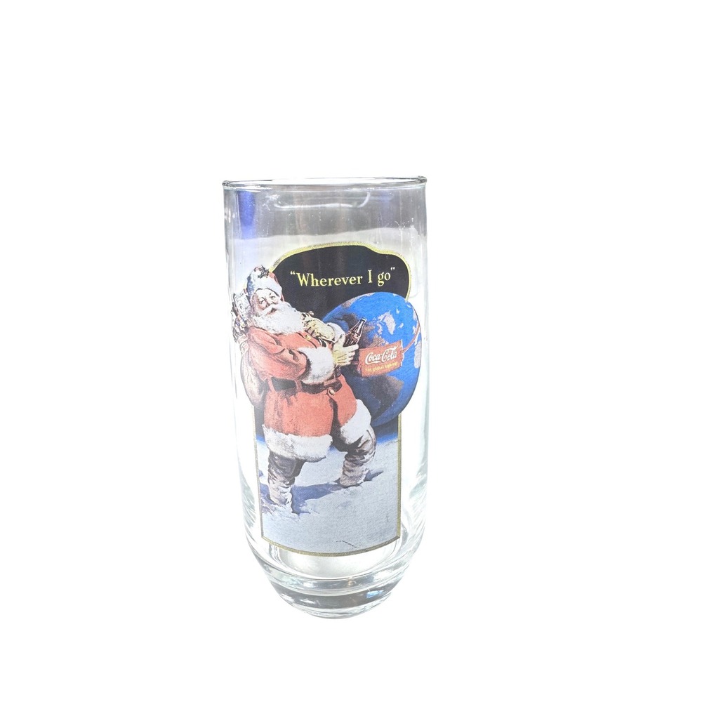 Coca Cola Santa Claus Glass Haddon Sundblom 1943 Wherever I‎ Go Series II